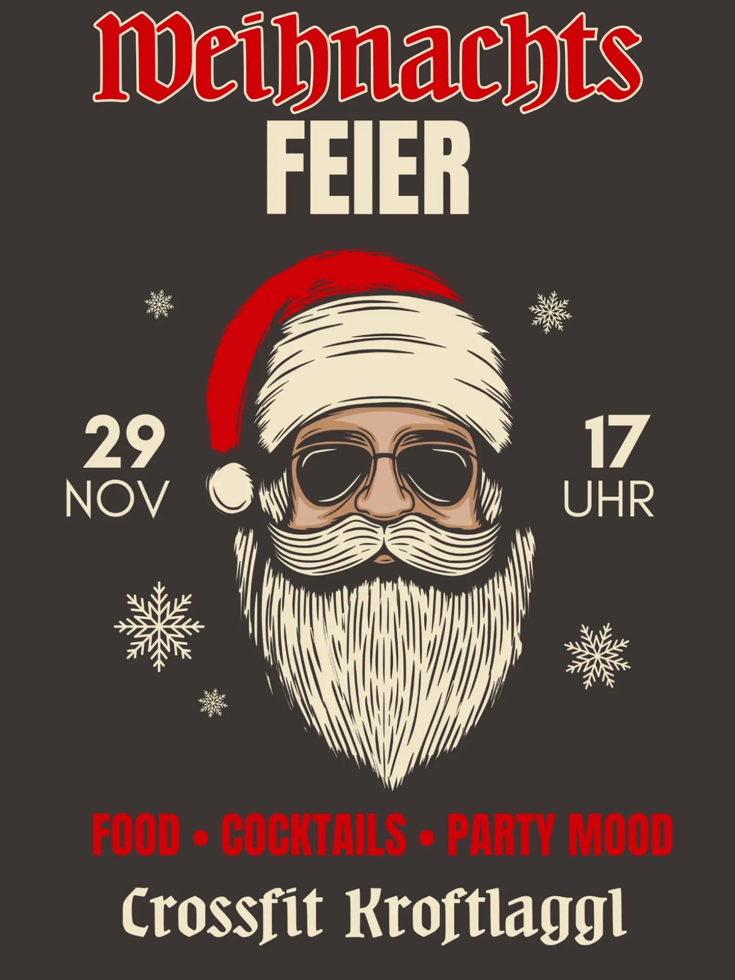 🎄🧑‍🎄✨️ wir freuen uns schon auf die Weihnachtsfeier mit unserer Kroftlaggl Community! 

🍹😋🍴 Wir hoffen, ihr habt euch schon angemeldet und seid ready für einen tollen Abend mit gutem Essen, bester Laune und coolen Cocktails.

#crossfitlife #crossfit #crossfitcommunity #weihnachtsfeier #christmasparty #cocktails #kirchbichl #crossfitdach #functionalfitness #goodmoodgoodfood