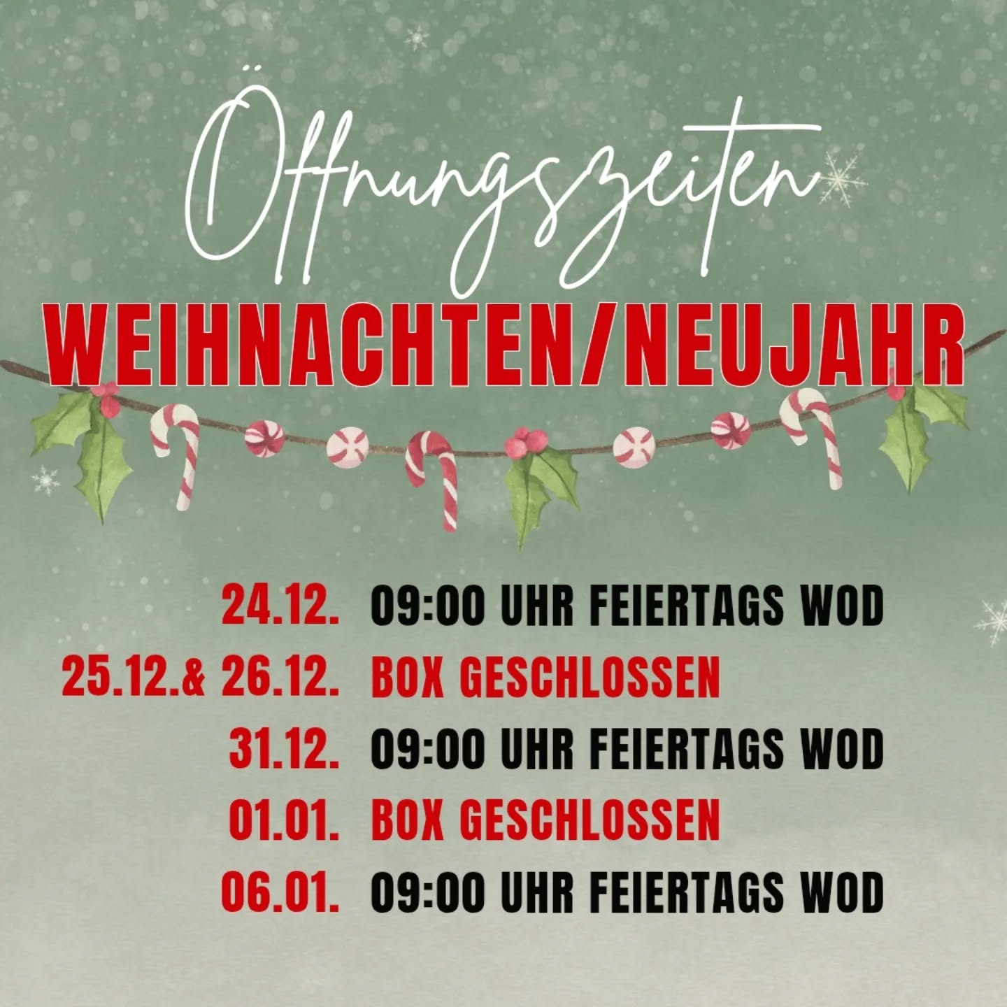 🎄✨️ Die Feiertage nahen und ihr habt natürlich auch in dieser Zeit regelmäßig die Möglichkeit, eure Glühwein-, Lebkuchen- und Raclette-Exzesse wieder zu verbrennen. 

Teilt den Post gerne, damit auch die anderen wissen, wo man am besten das Weihnachtsbäuchlein wieder auf Vordermann bringt! 💪

#christmas #functionalfitness #crossfit #crossfitdach #kirchbichl