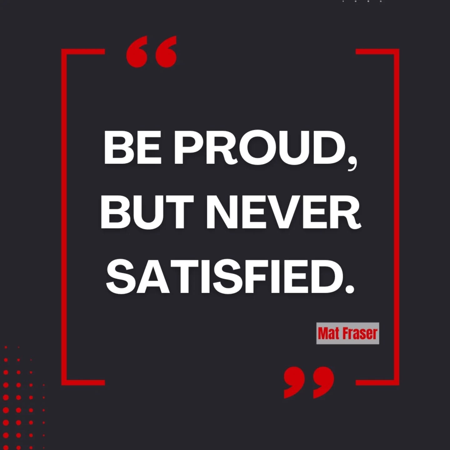 Mat Fraser ist 5-facher Gewinner der CrossFit Games (2016–2020) und gilt als einer der härtesten und fokussiertesten Athleten der Welt.

Sein Motto bringt es auf den Punkt:
✅ Sei stolz auf deinen Fortschritt.
❌ Aber ruh dich nicht darauf aus.

Fortschritt im Training entsteht nicht durch Zufall, sondern durch Wiederholung, Geduld und Disziplin.
Genau das trainieren wir bei uns in der Box, jeden Tag!

Bist du bereit für deine Veränderung? Melde dich für ein kostenloses Probetraining! 

⬇️⬇️⬇️

☎️ +43 664 1972906
📩 info@crossfit-kroftlaggl.at 
📯 via Privatnachricht

#matfraser #crossfit #crossfitcommunity #hwpo #functionalfitness  #progressnotperfection #trainhard #disciplineovermotivation  #fitfam #boxlife #crossfitdach #proudnotsatisfied #functionalfitness